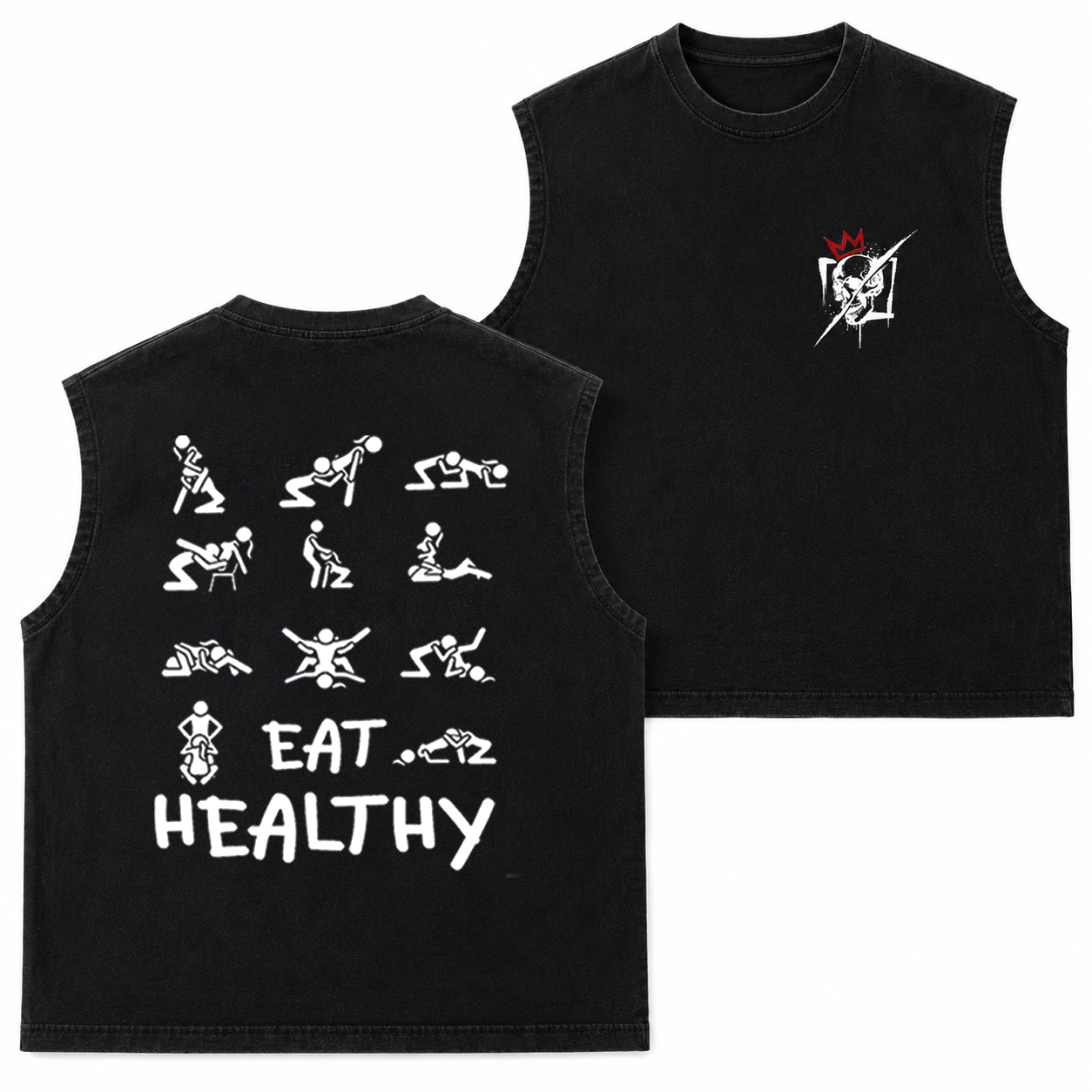 Eat Healthy Funny Adult Graphic T-Shirt & Hoodie