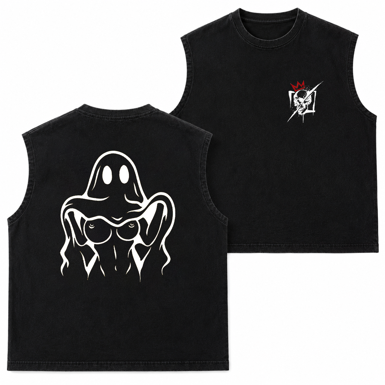 Middle Finger Ghost Graphic T-Shirt & Hoodie