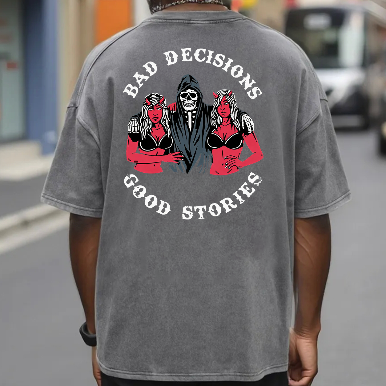 Bad Decisions Good Stories Skeleton T-Shirt & Hoodie