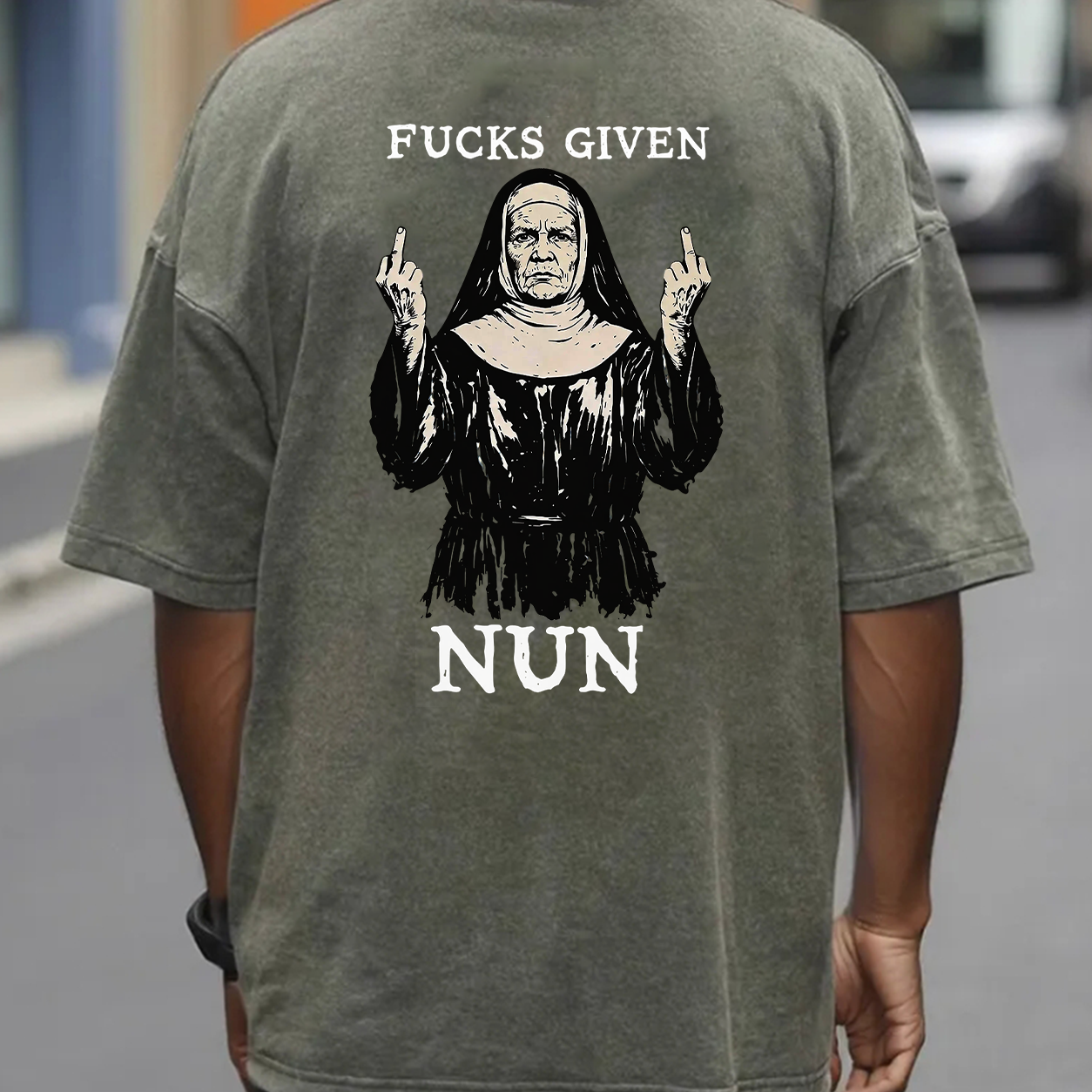 Fucks Given Rebel Nun Graphic T-Shirt & Hoodie