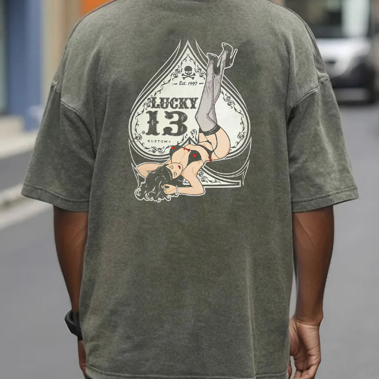 Lucky 13 Pin-Up Girl Graphic T-Shirt & Hoodie