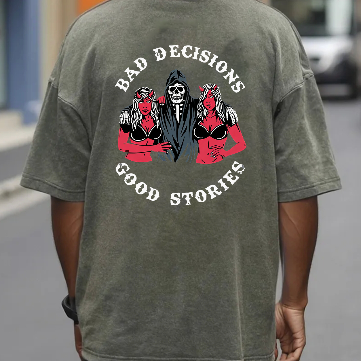 Bad Decisions Good Stories Skeleton T-Shirt & Hoodie