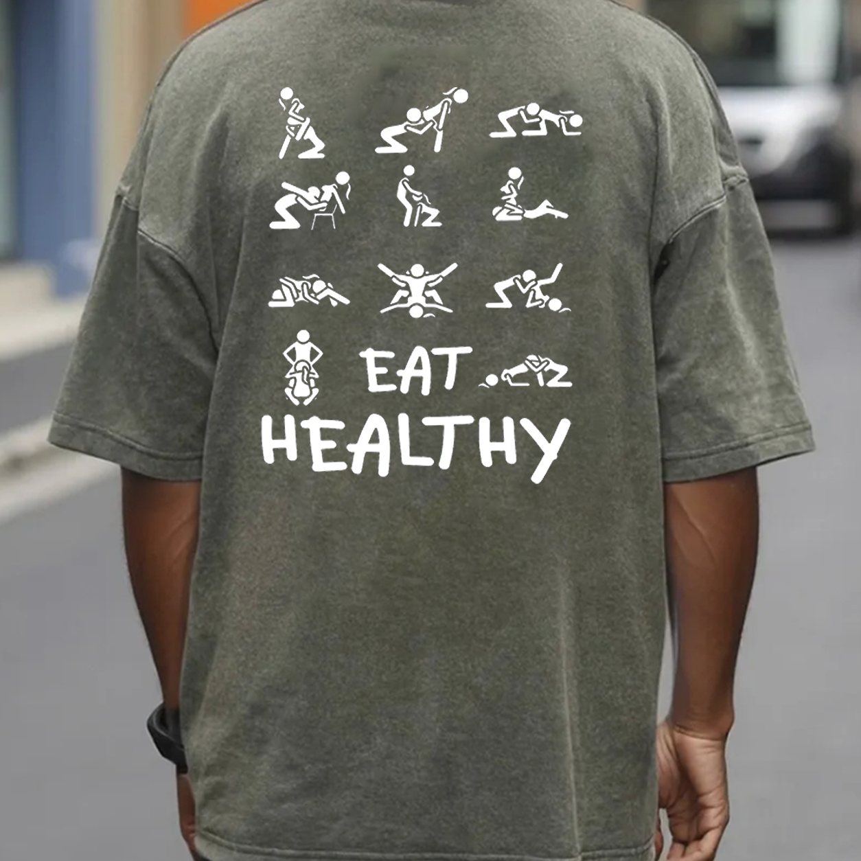 Eat Healthy Funny Adult Graphic T-Shirt & Hoodie