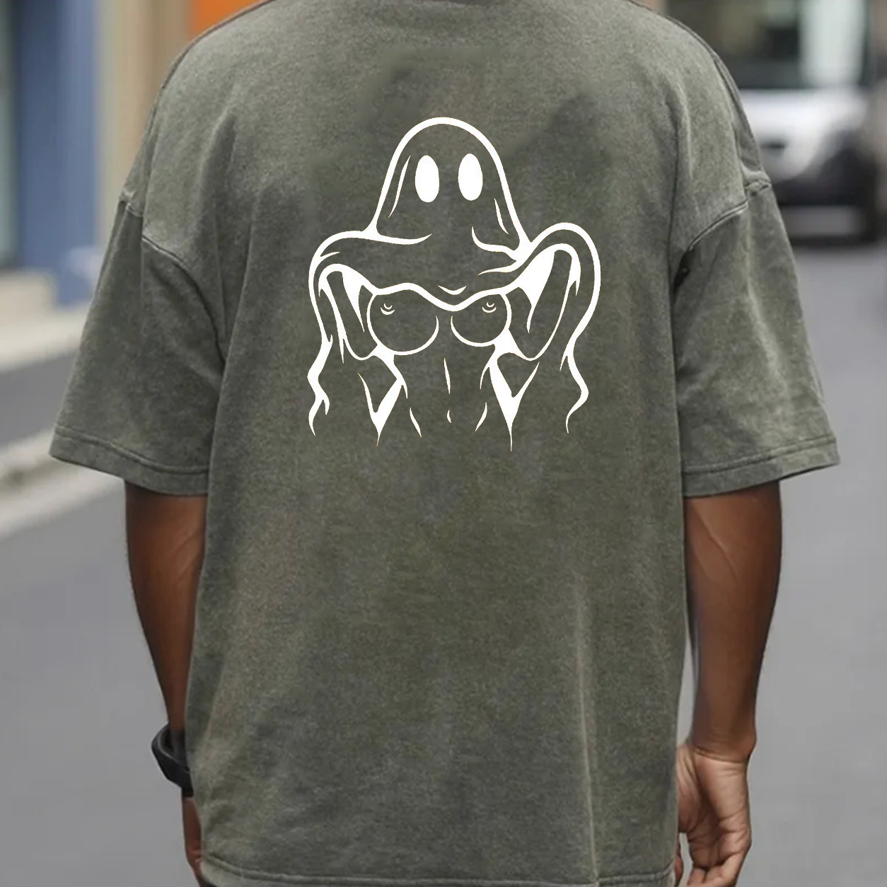 Middle Finger Ghost Graphic T-Shirt & Hoodie