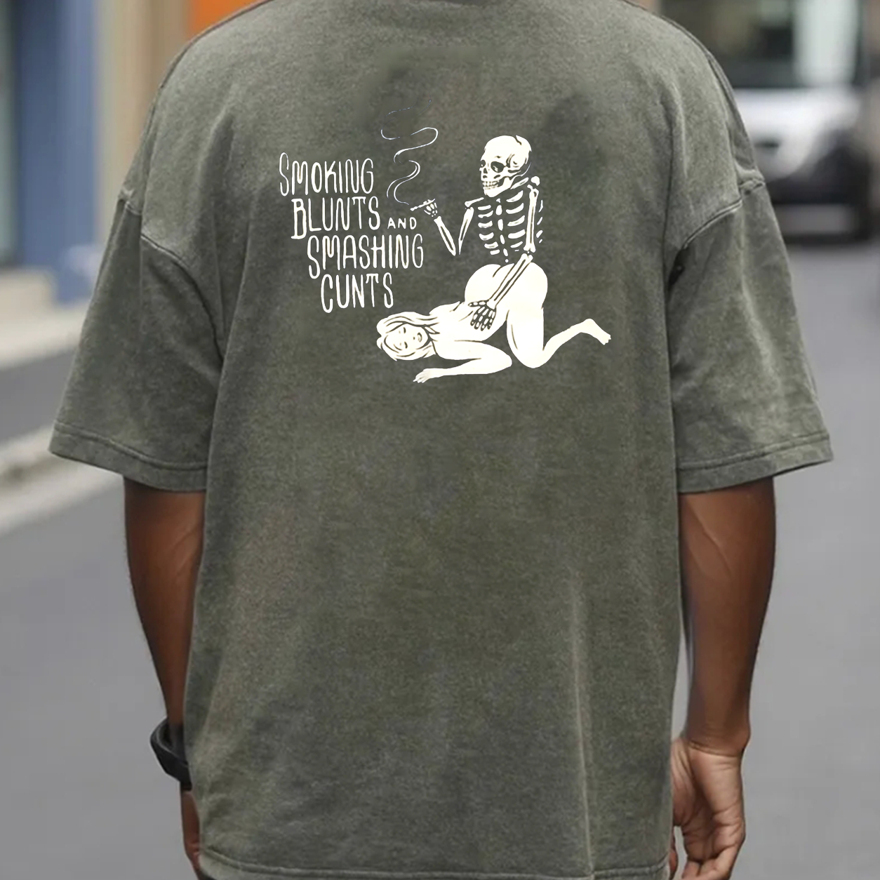 Smoking Blunts Skeleton Funny T-Shirt & Hoodie