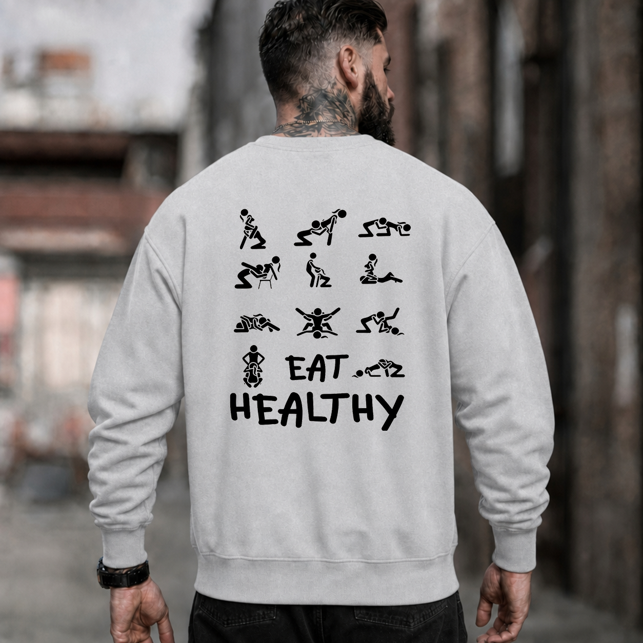 Eat Healthy Funny Adult Graphic T-Shirt & Hoodie
