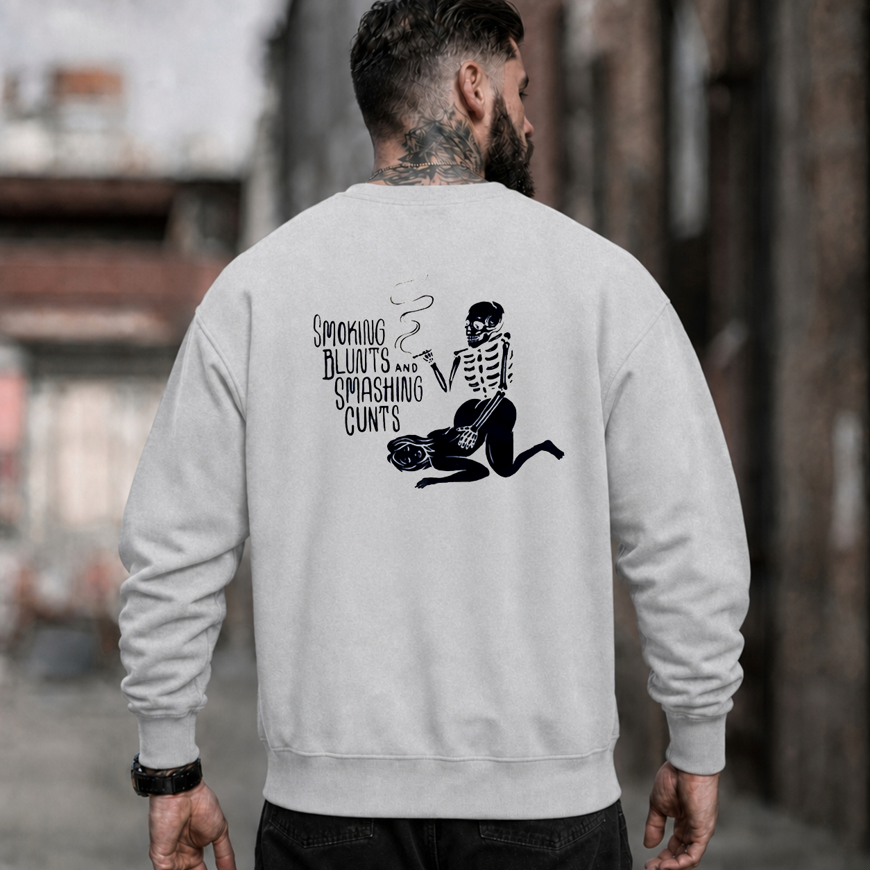 Smoking Blunts Skeleton Funny T-Shirt & Hoodie