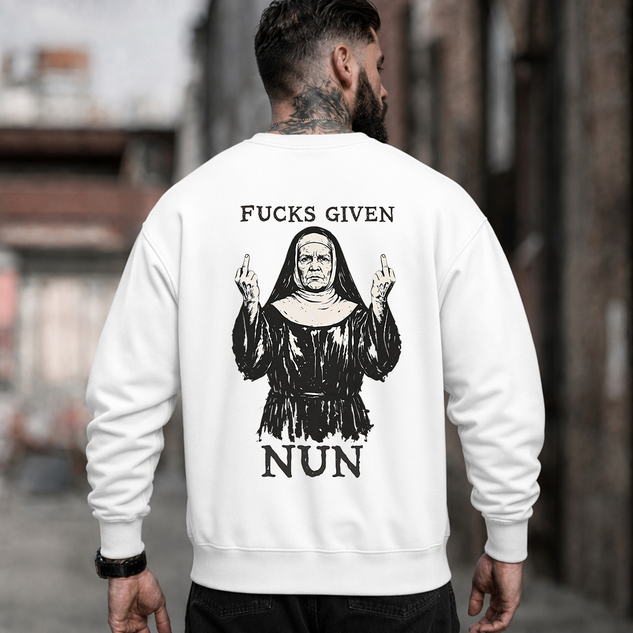 Fucks Given Rebel Nun Graphic T-Shirt & Hoodie