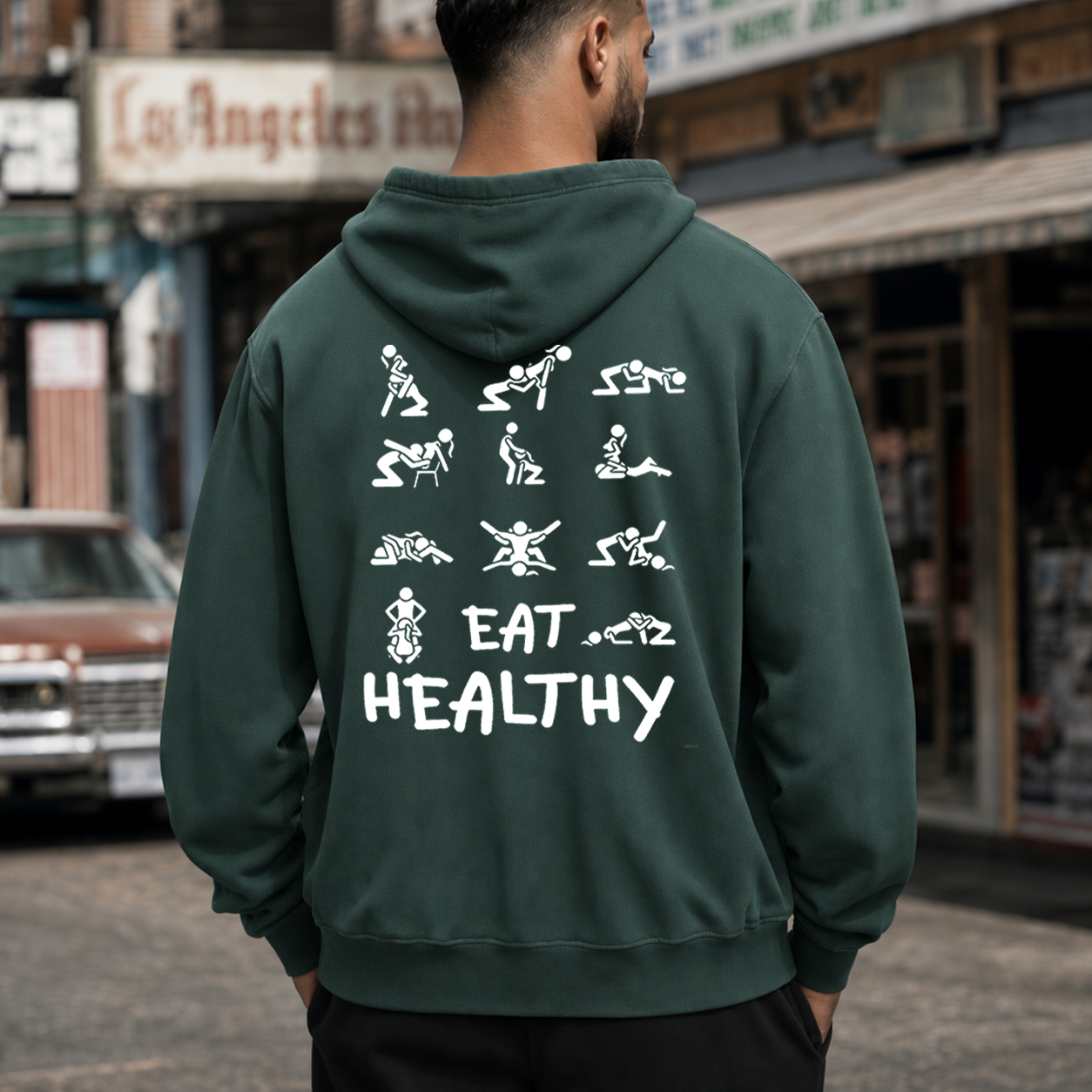 Eat Healthy Funny Adult Graphic T-Shirt & Hoodie