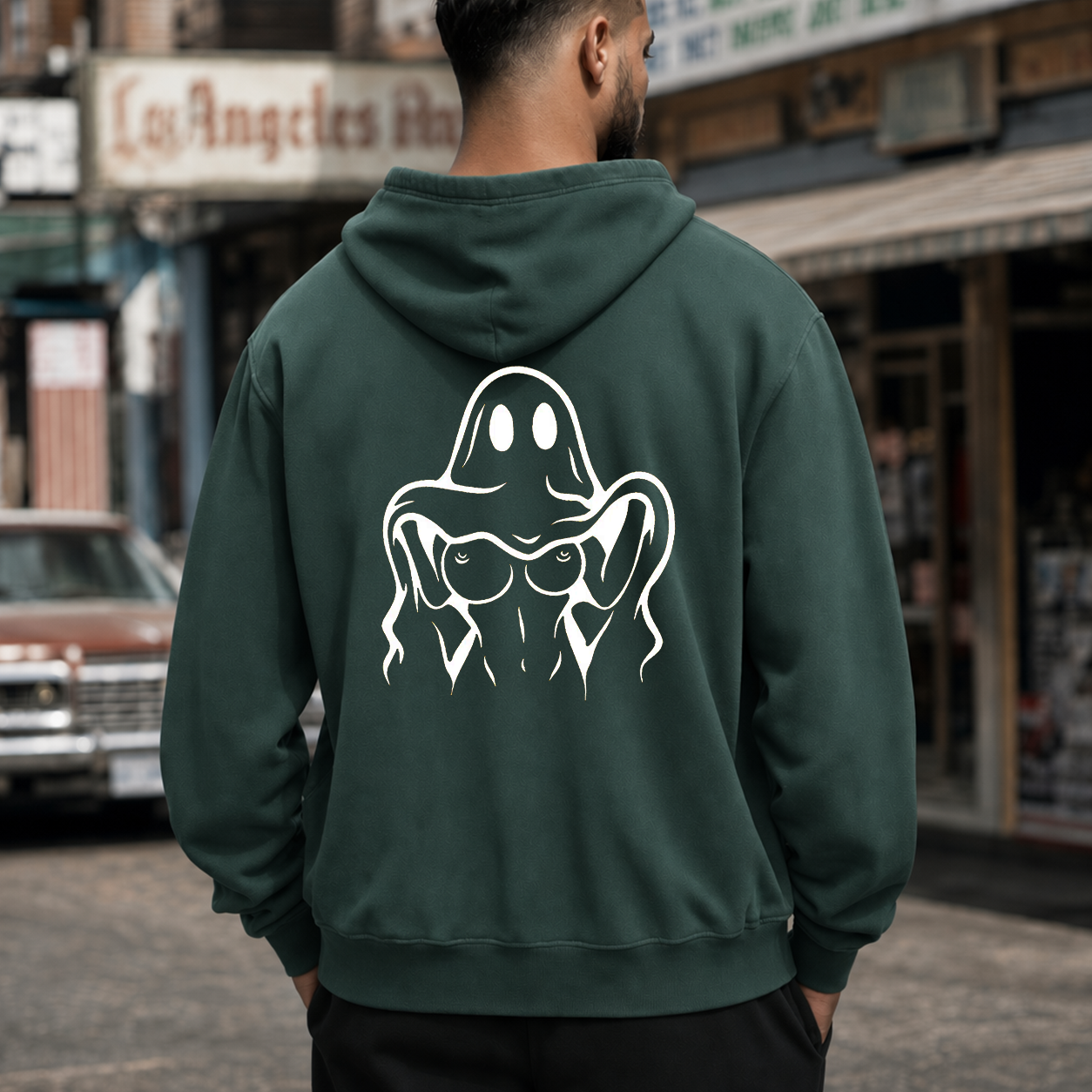 Middle Finger Ghost Graphic T-Shirt & Hoodie
