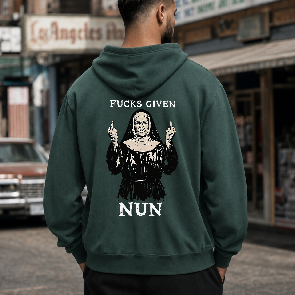Fucks Given Rebel Nun Graphic T-Shirt & Hoodie
