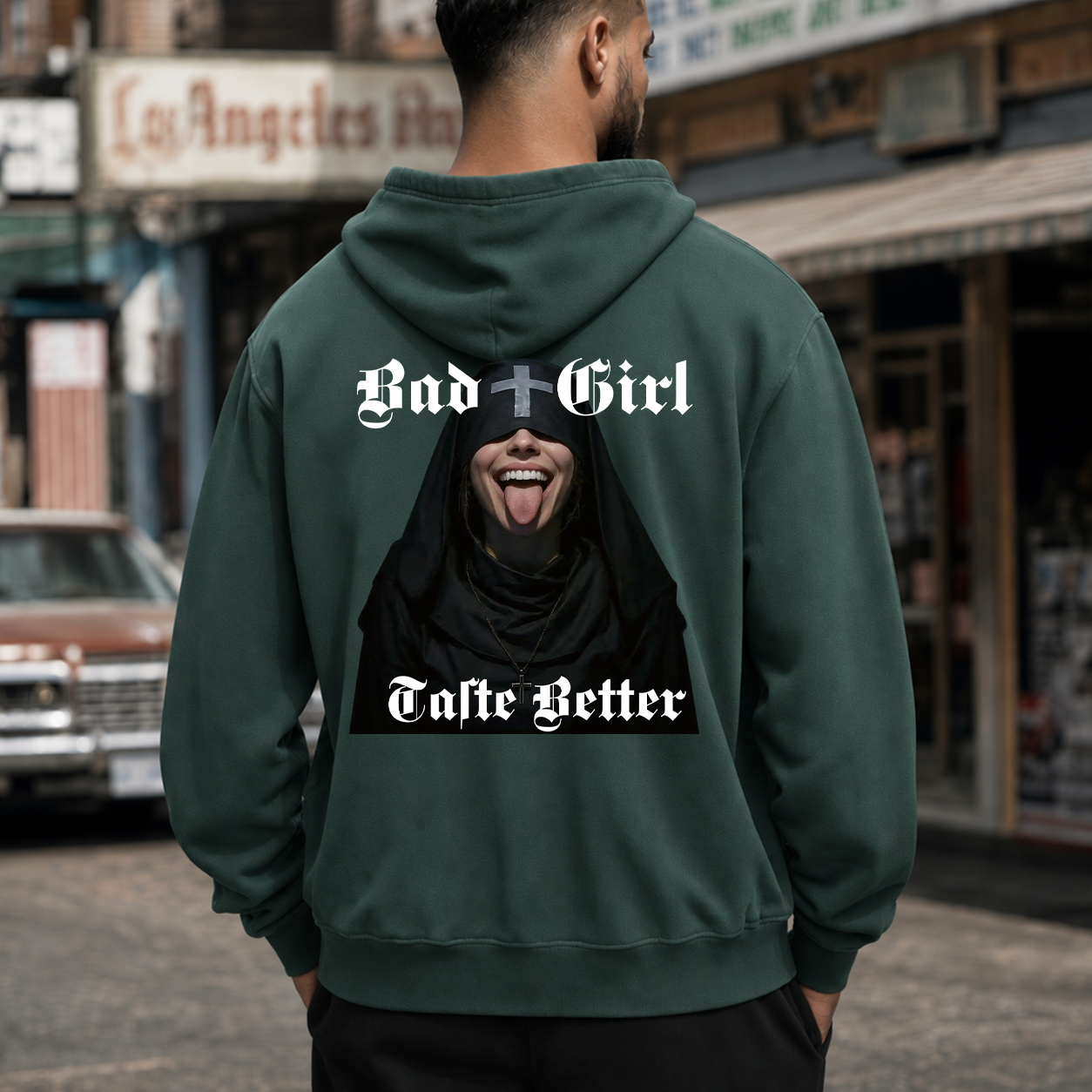 Bad Girl Gothic Nun Graphic T-Shirt & Hoodie