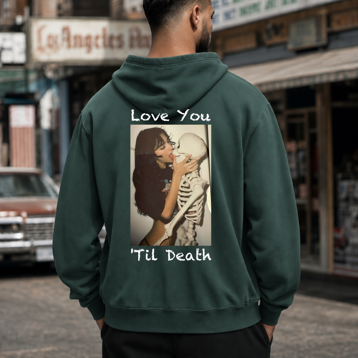 Love You Till Death Skeleton Kiss T-Shirt & Hoodie
