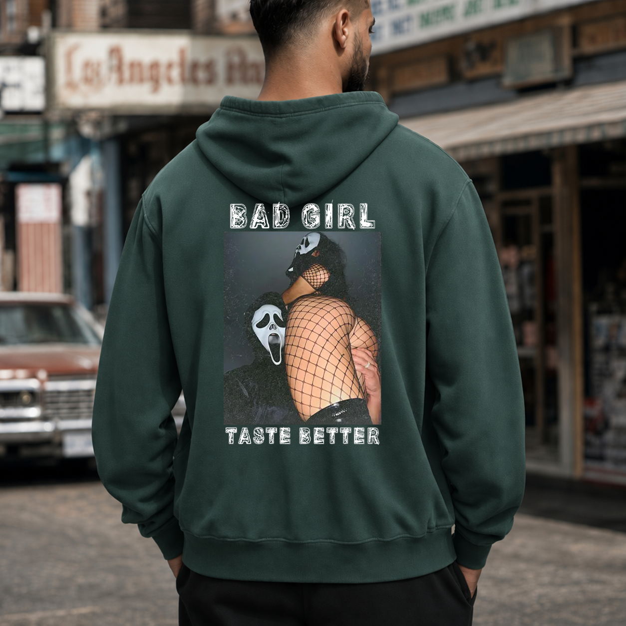 Bad Girl Fishnet Pin-Up Graphic T-Shirt & Hoodie