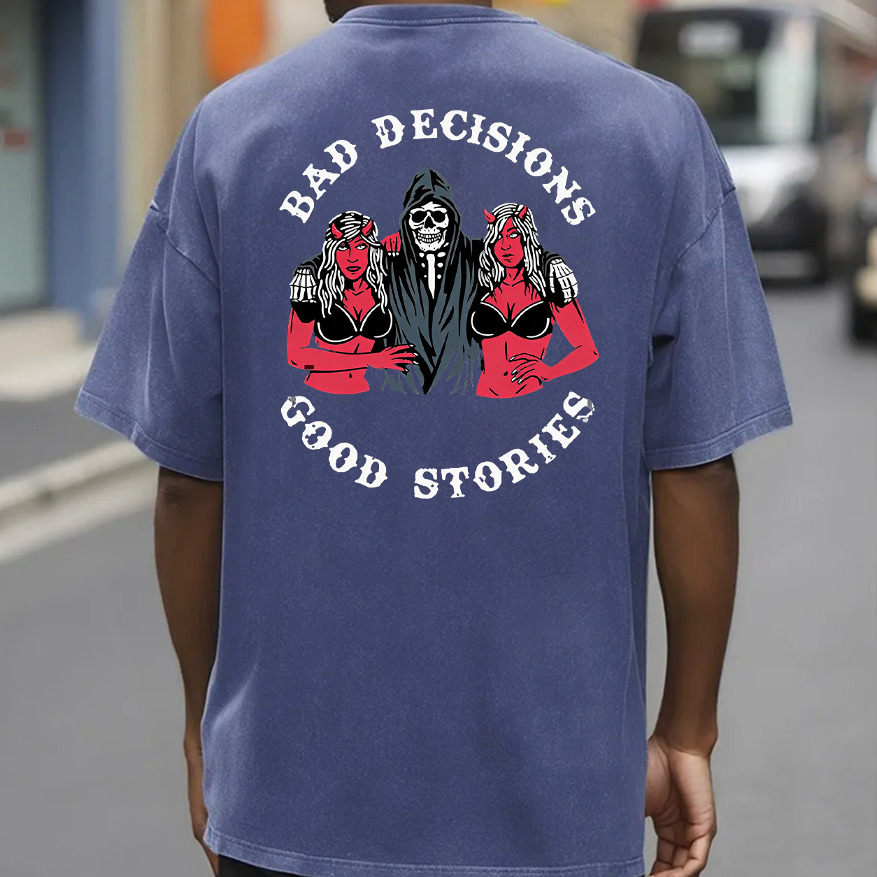 Bad Decisions Good Stories Skeleton T-Shirt & Hoodie