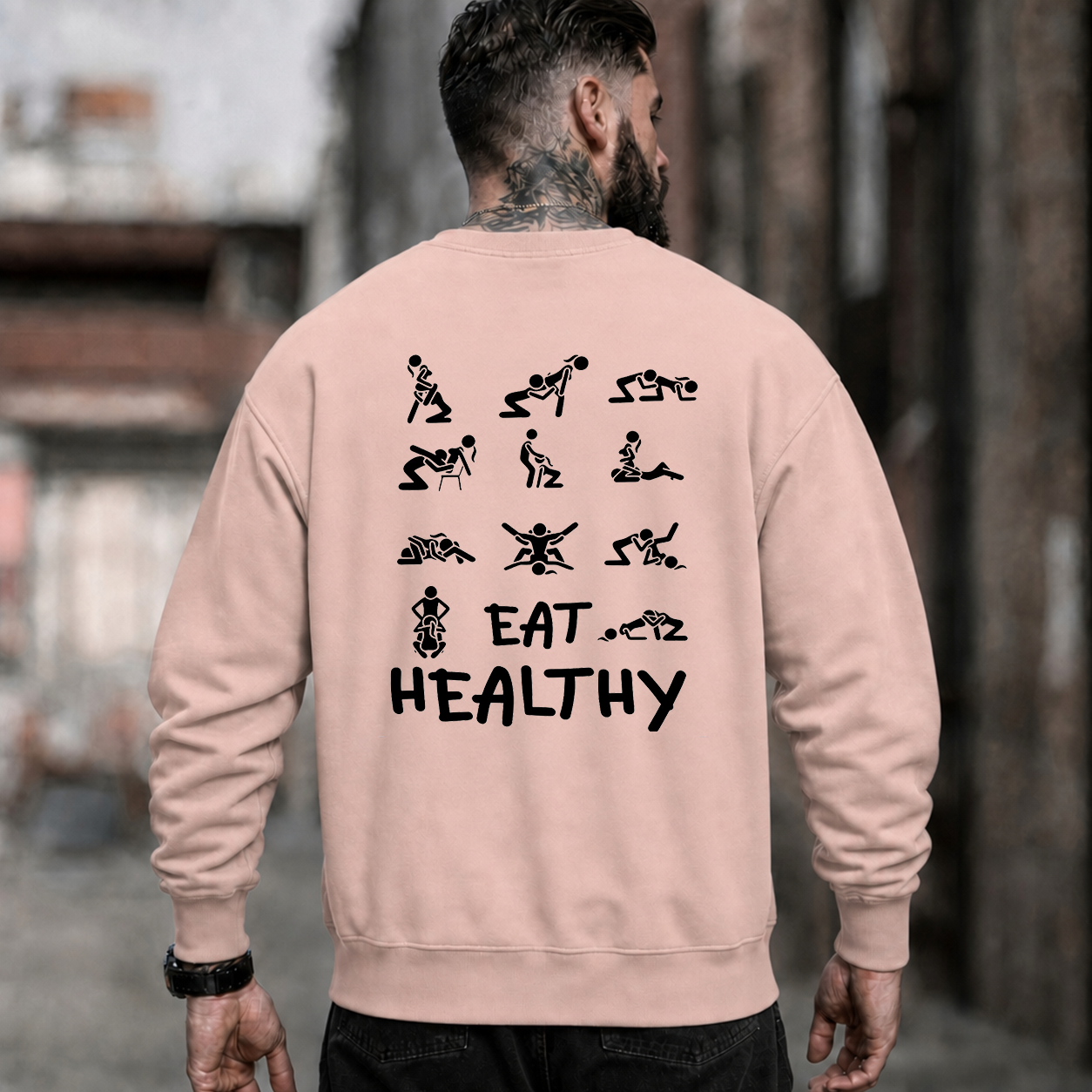 Eat Healthy Funny Adult Graphic T-Shirt & Hoodie