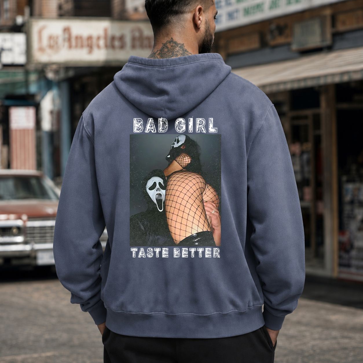 Bad Girl Fishnet Pin-Up Graphic T-Shirt & Hoodie
