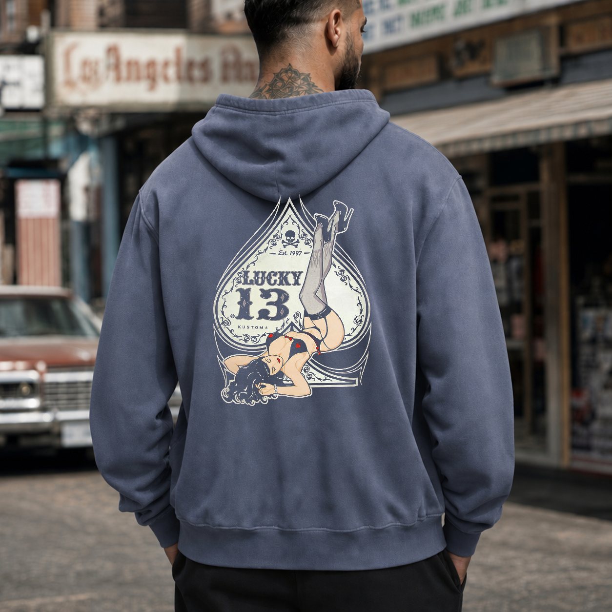 Lucky 13 Pin-Up Girl Graphic T-Shirt & Hoodie