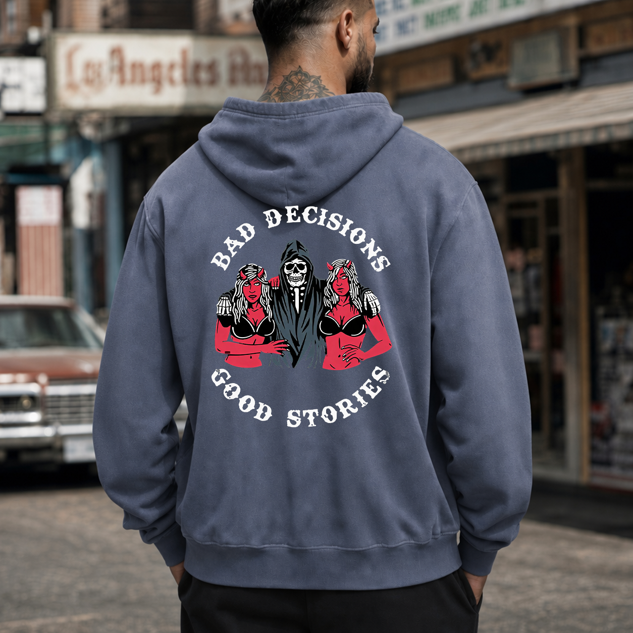 Bad Decisions Good Stories Skeleton T-Shirt & Hoodie
