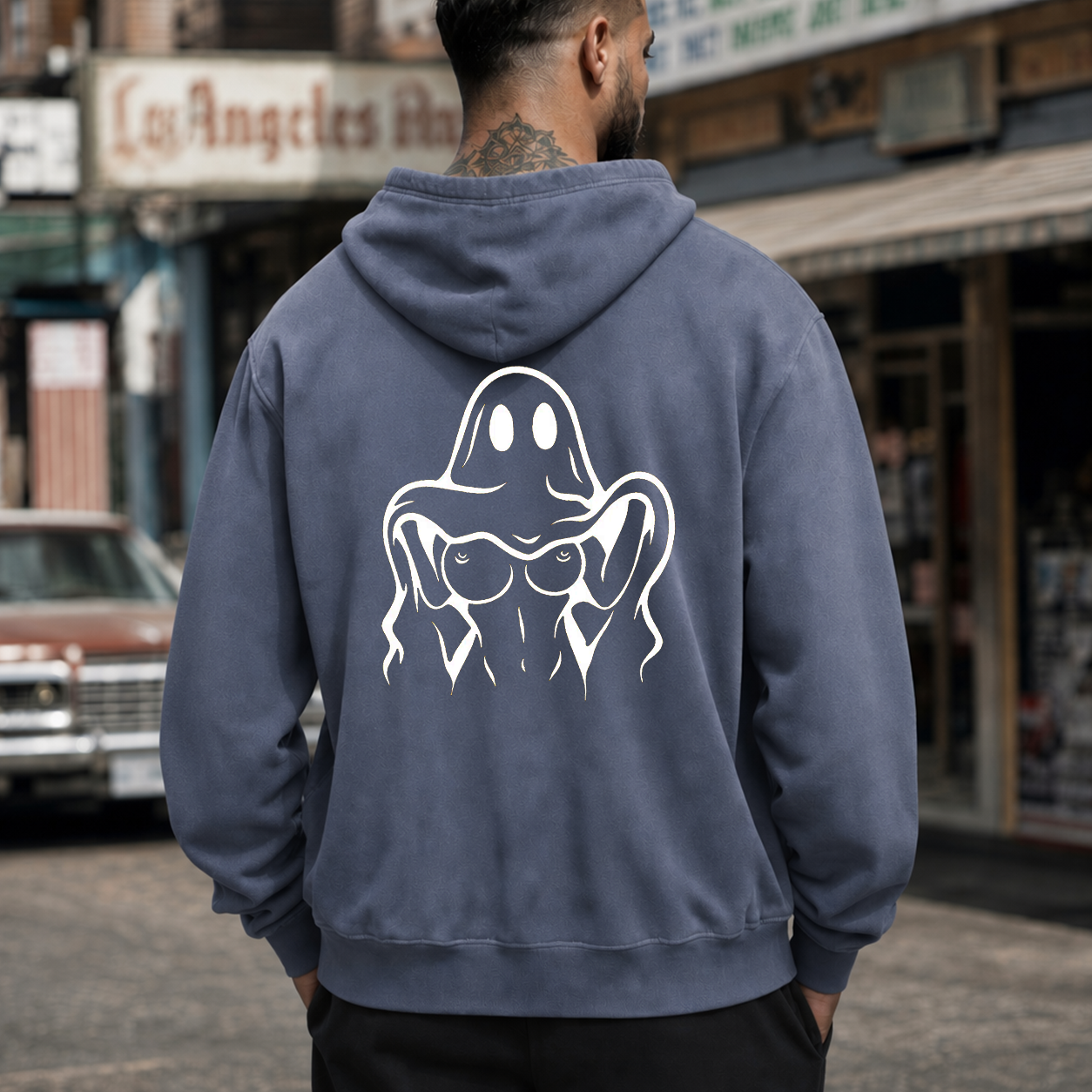 Middle Finger Ghost Graphic T-Shirt & Hoodie