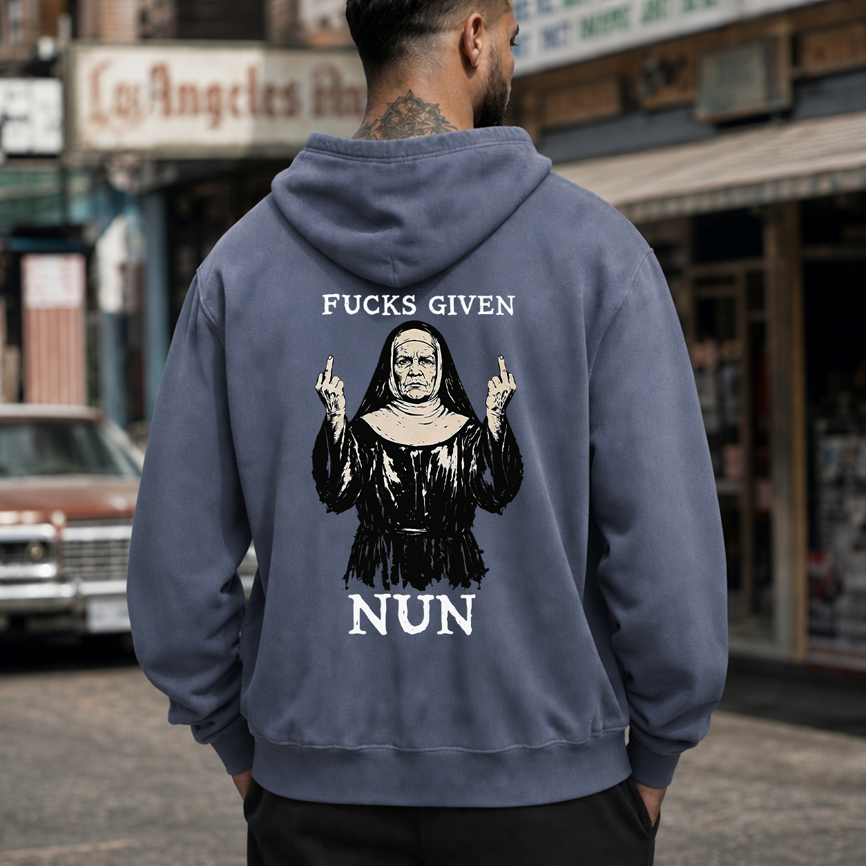 Fucks Given Rebel Nun Graphic T-Shirt & Hoodie