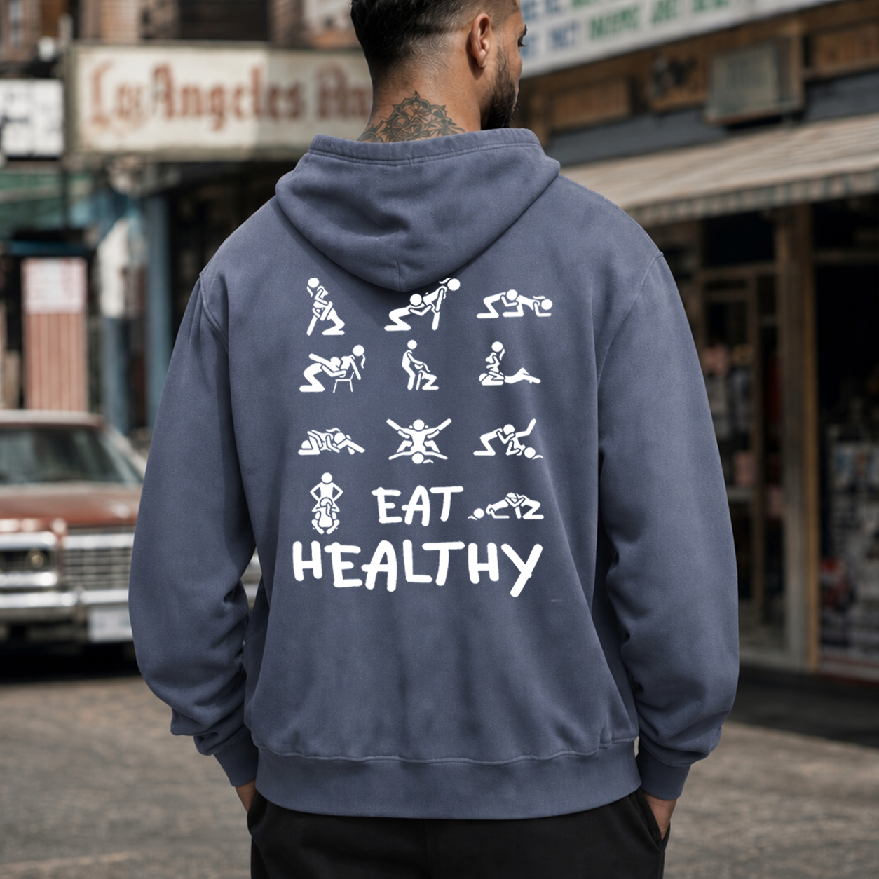 Eat Healthy Funny Adult Graphic T-Shirt & Hoodie