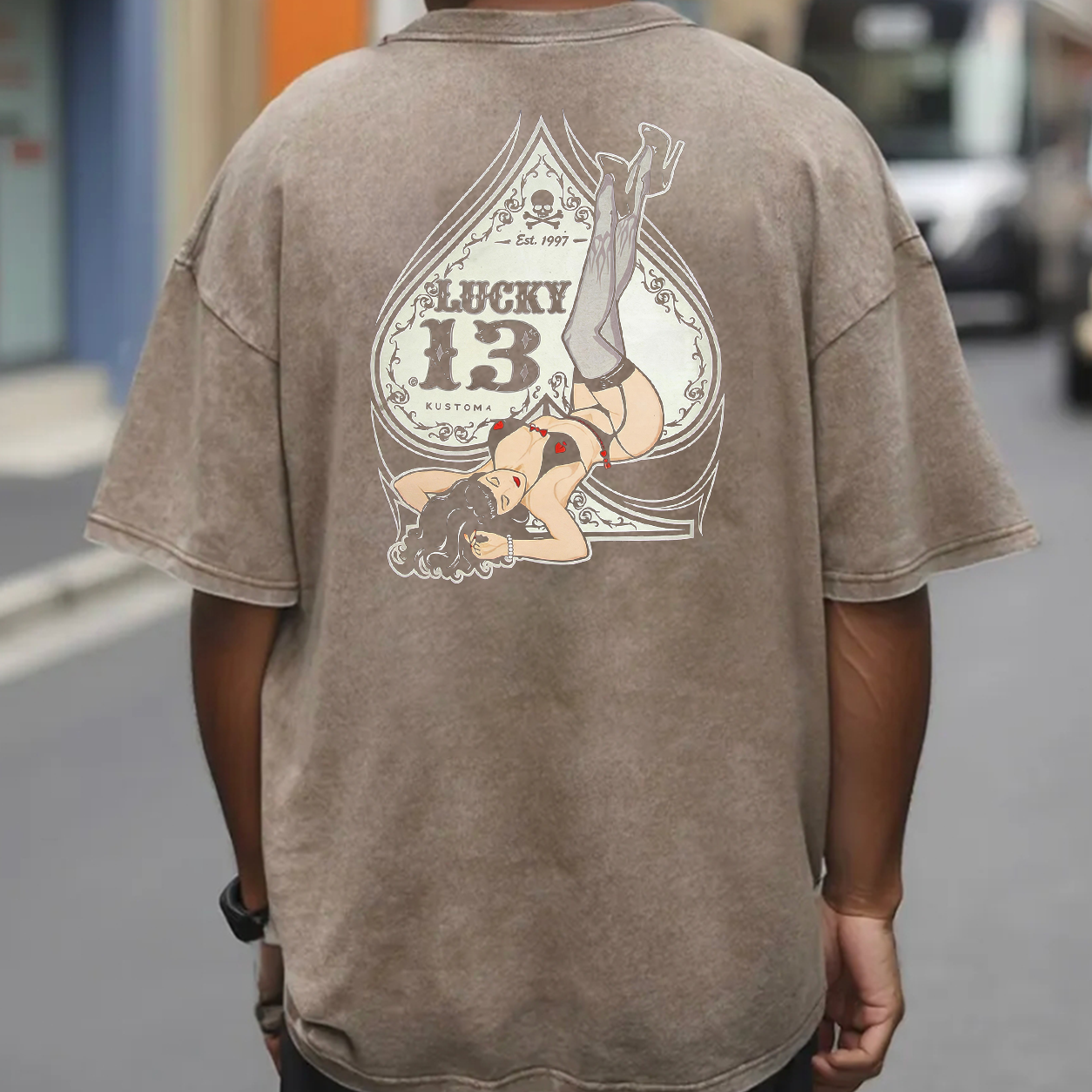 Lucky 13 Pin-Up Girl Graphic T-Shirt & Hoodie
