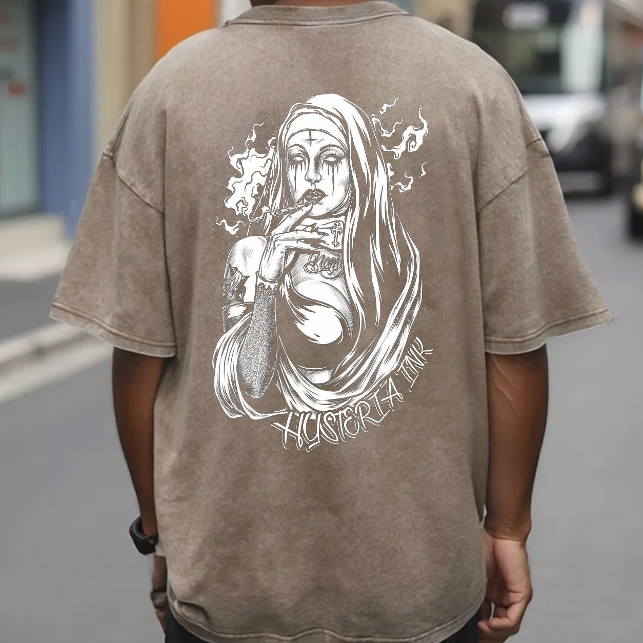 Smoking Nun Gothic Graphic T-Shirt & Hoodie