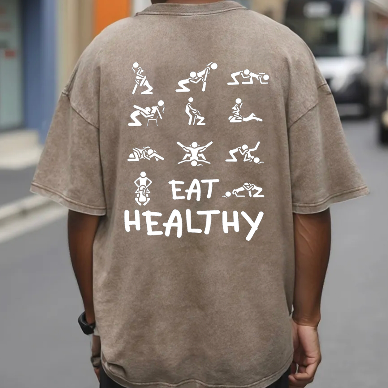 Eat Healthy Funny Adult Graphic T-Shirt & Hoodie