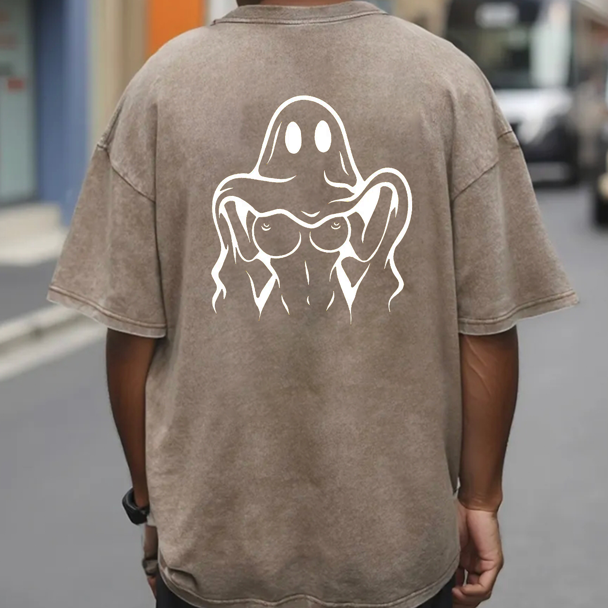 Middle Finger Ghost Graphic T-Shirt & Hoodie