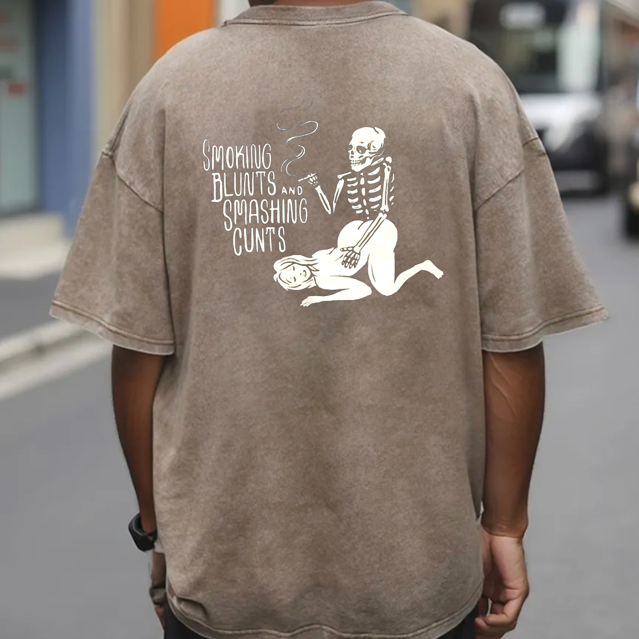 Smoking Blunts Skeleton Funny T-Shirt & Hoodie