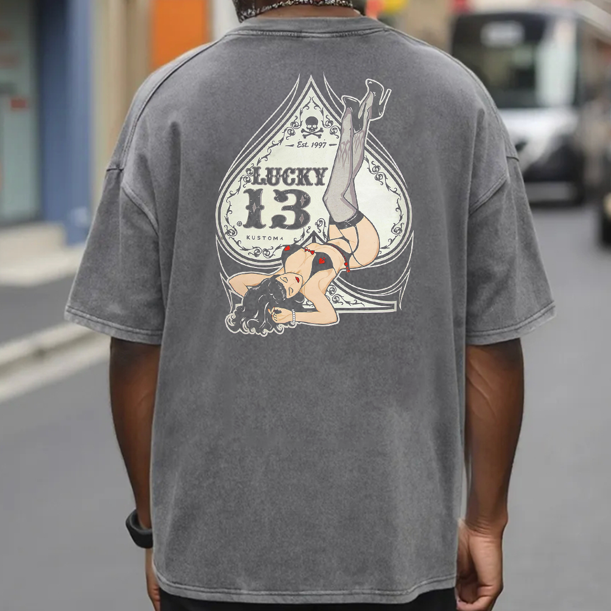 Lucky 13 Pin-Up Girl Graphic T-Shirt & Hoodie