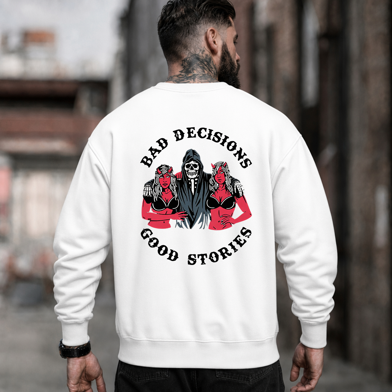 Bad Decisions Good Stories Skeleton T-Shirt & Hoodie