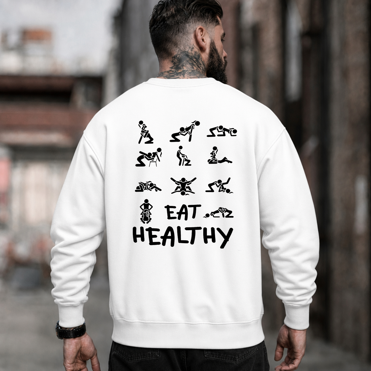 Eat Healthy Funny Adult Graphic T-Shirt & Hoodie