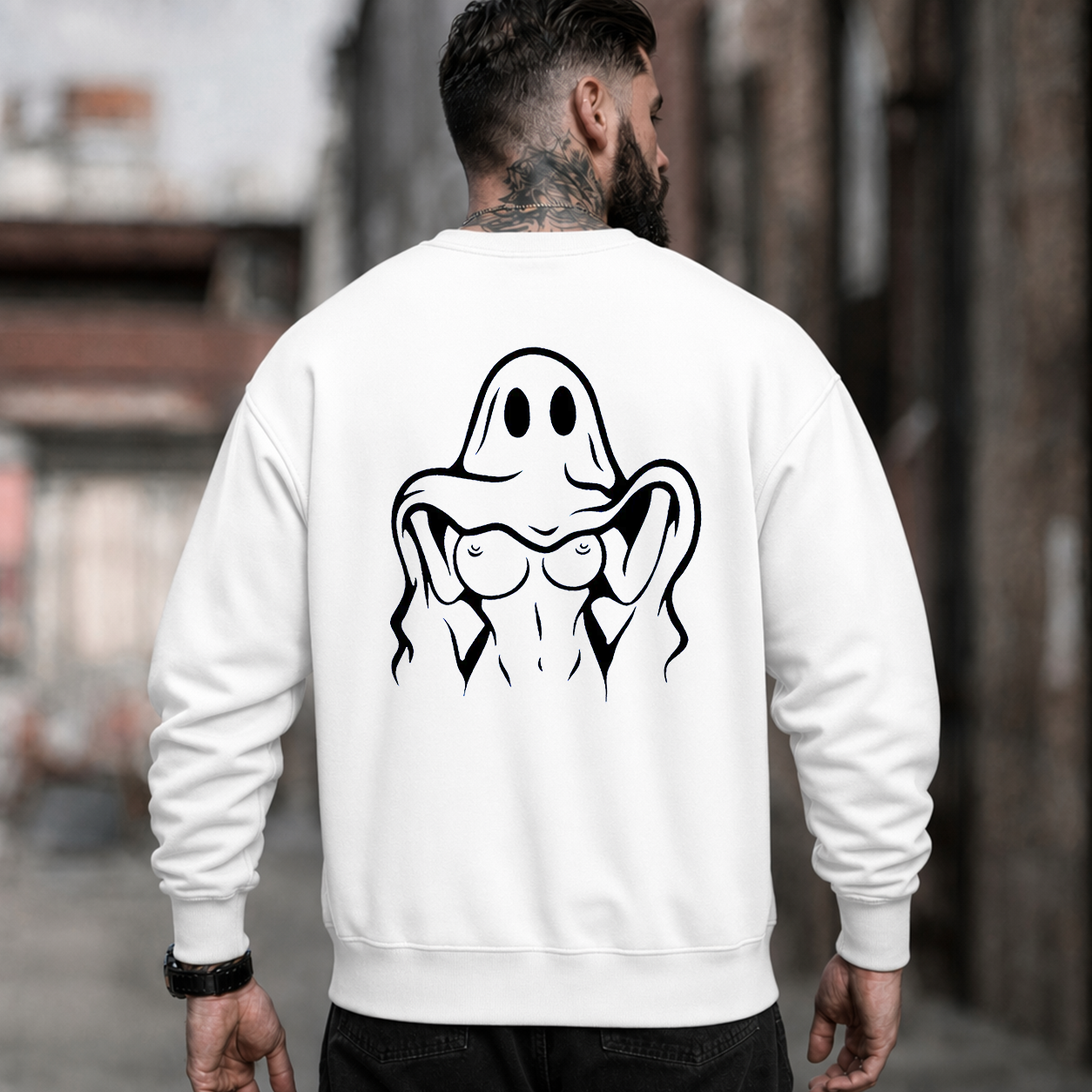 Middle Finger Ghost Graphic T-Shirt & Hoodie