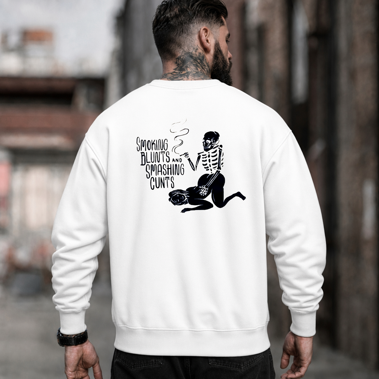 Smoking Blunts Skeleton Funny T-Shirt & Hoodie