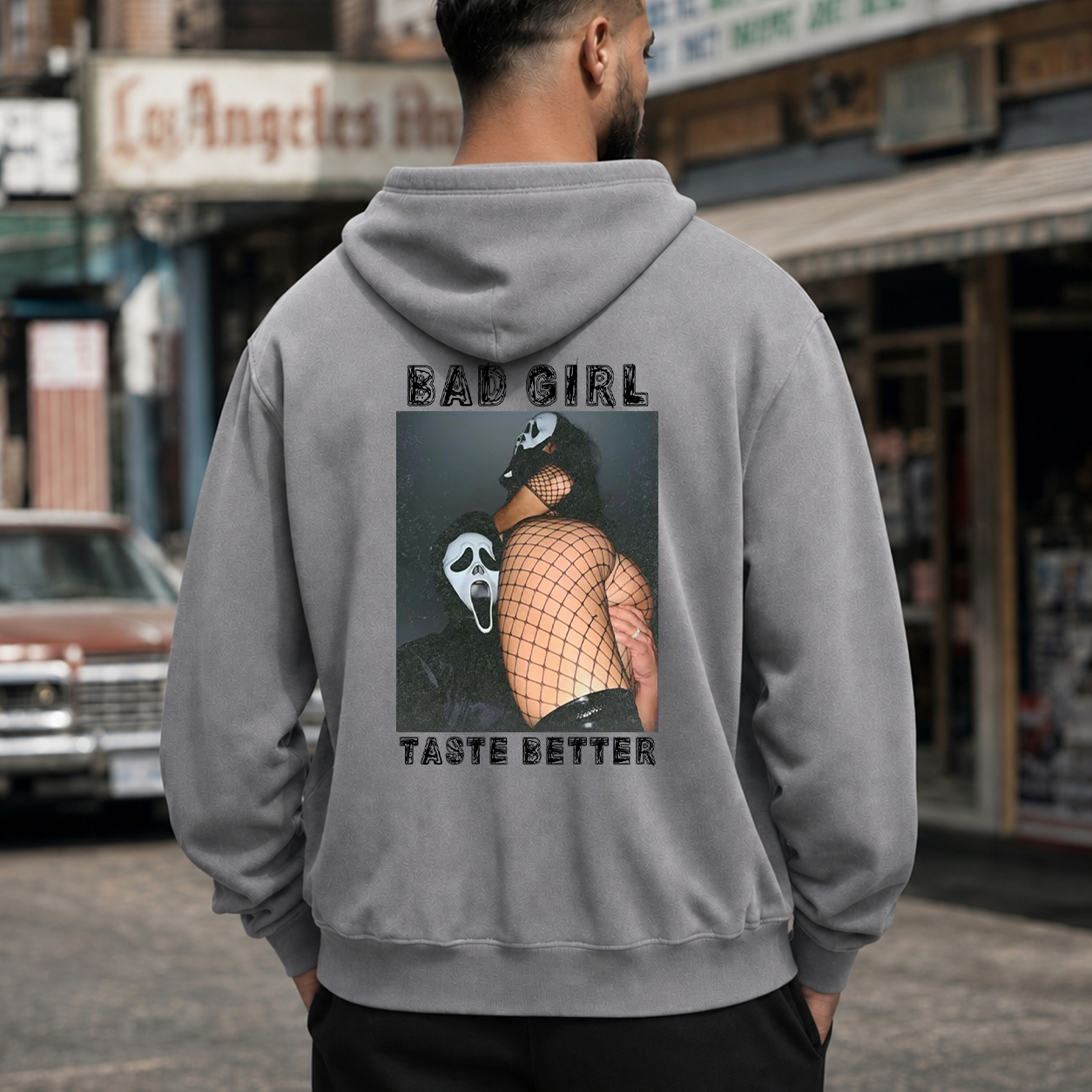 Bad Girl Fishnet Pin-Up Graphic T-Shirt & Hoodie