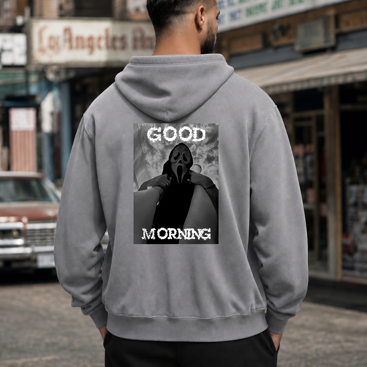 Good Morning Scream Mask Horror T-Shirt & Hoodie