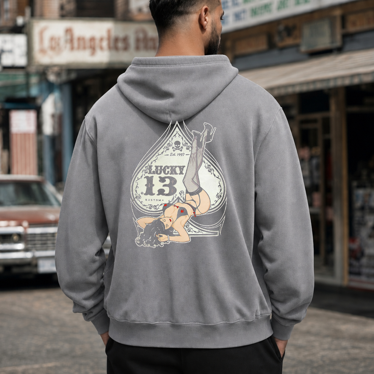 Lucky 13 Pin-Up Girl Graphic T-Shirt & Hoodie