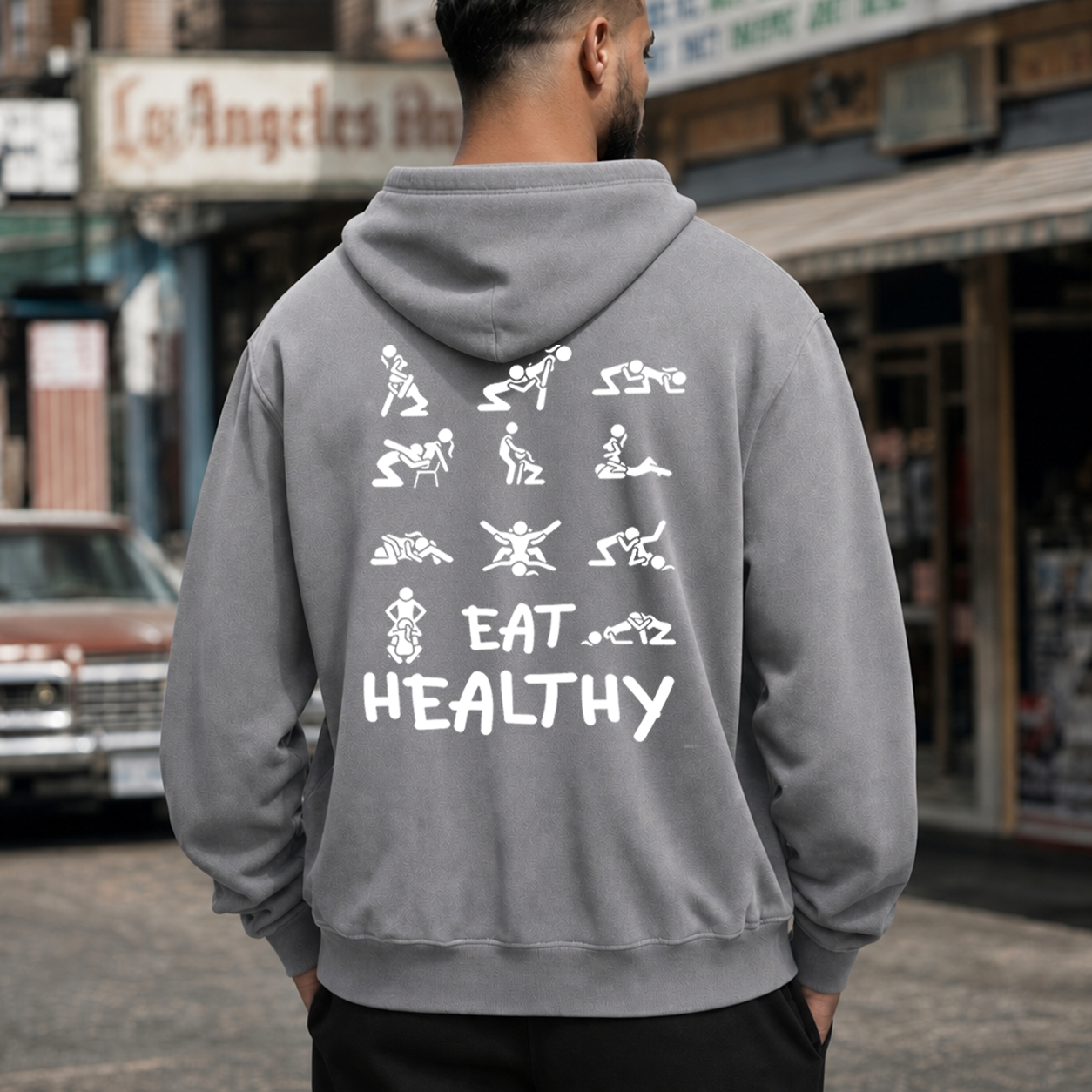 Eat Healthy Funny Adult Graphic T-Shirt & Hoodie