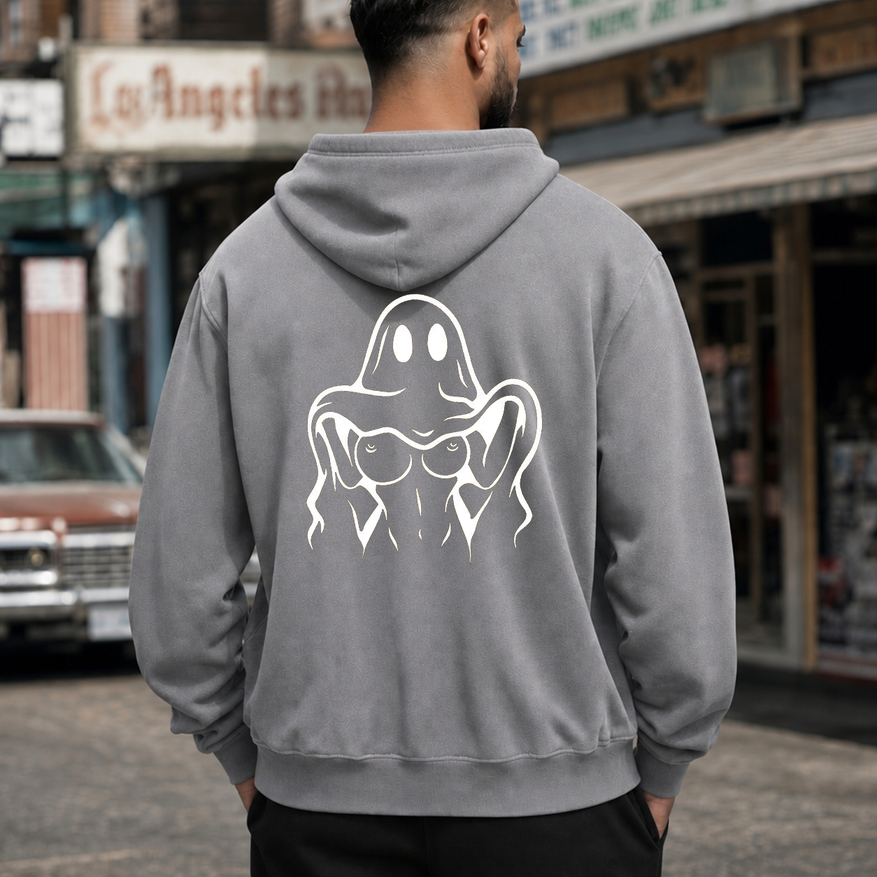 Middle Finger Ghost Graphic T-Shirt & Hoodie