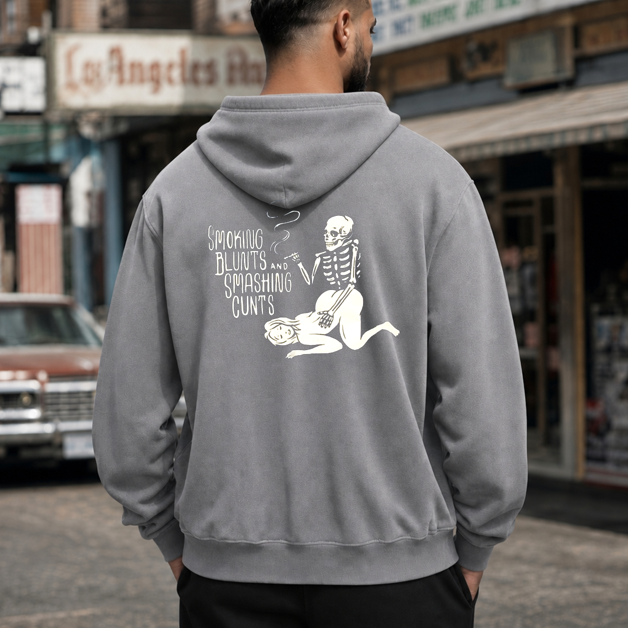 Smoking Blunts Skeleton Funny T-Shirt & Hoodie