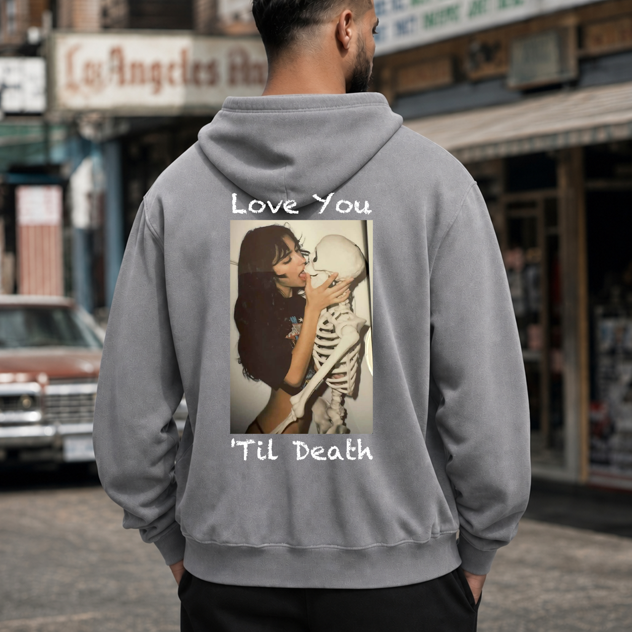 Love You Till Death Skeleton Kiss T-Shirt & Hoodie