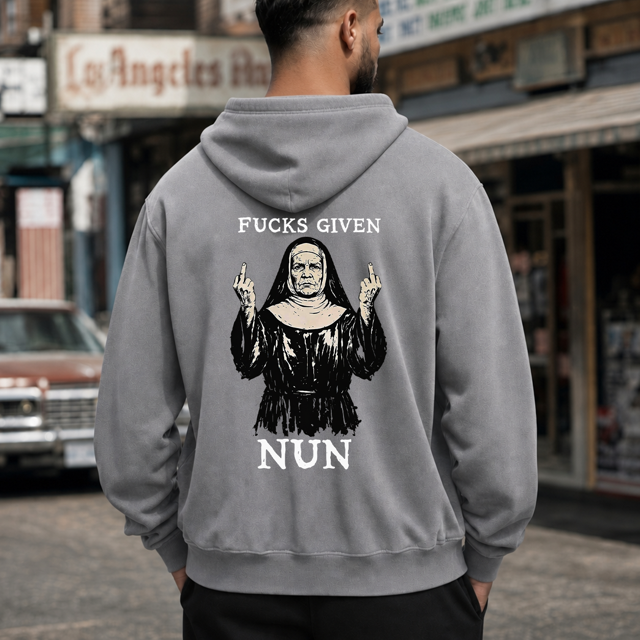 Fucks Given Rebel Nun Graphic T-Shirt & Hoodie