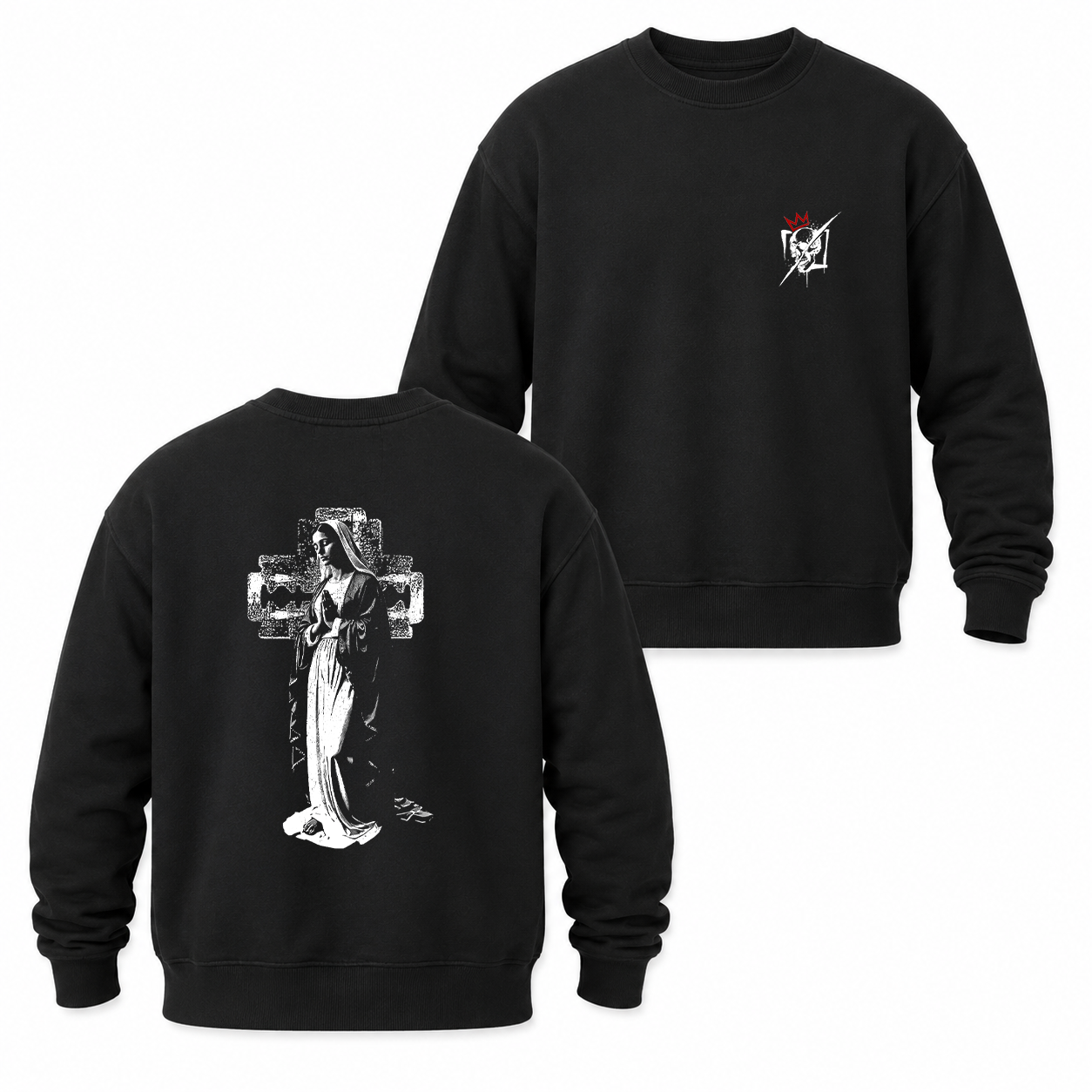 Gothic Praying Nun Cross Graphic T-Shirt & Hoodie