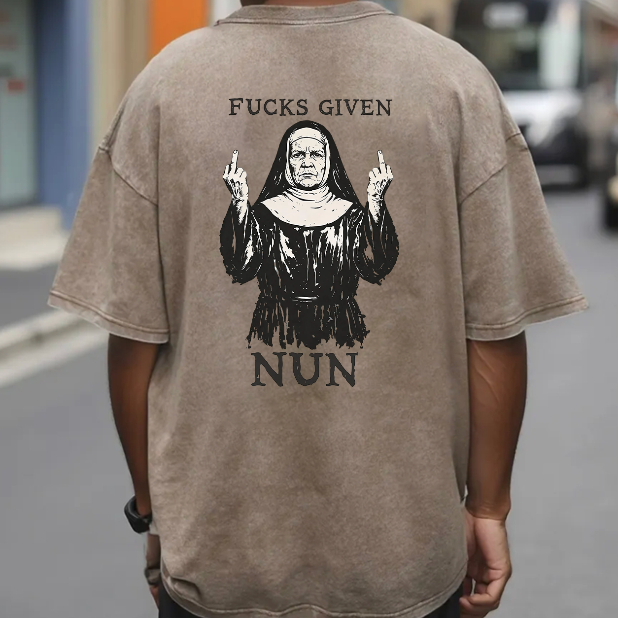 Fucks Given Rebel Nun Graphic T-Shirt & Hoodie