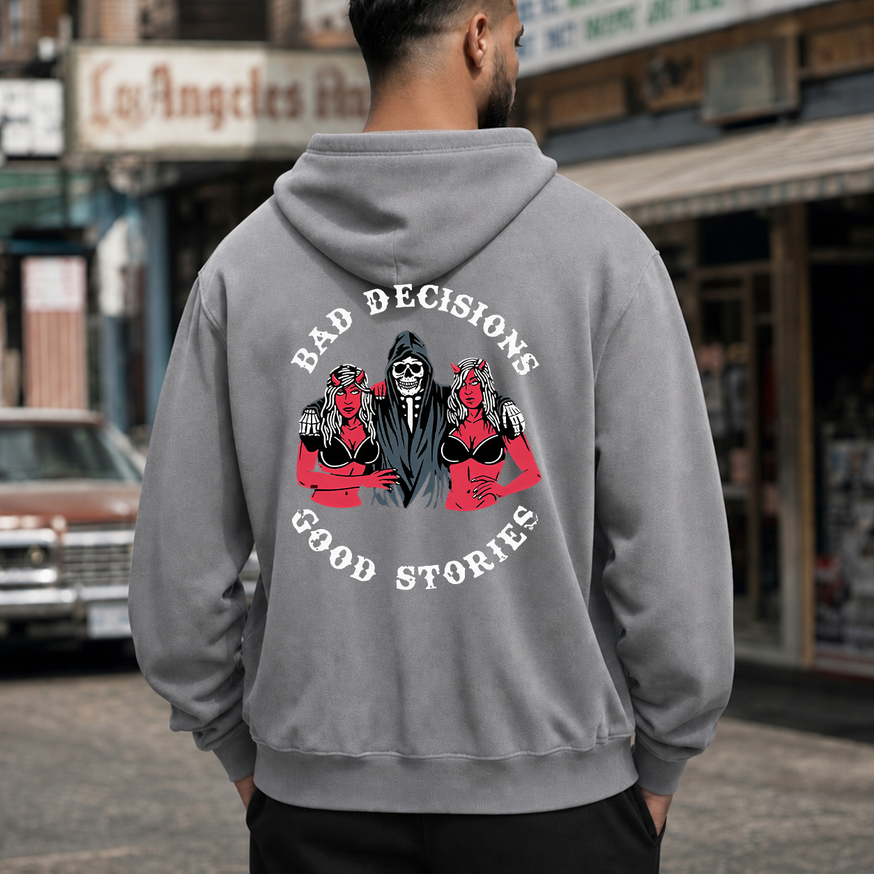 Bad Decisions Good Stories Skeleton T-Shirt & Hoodie