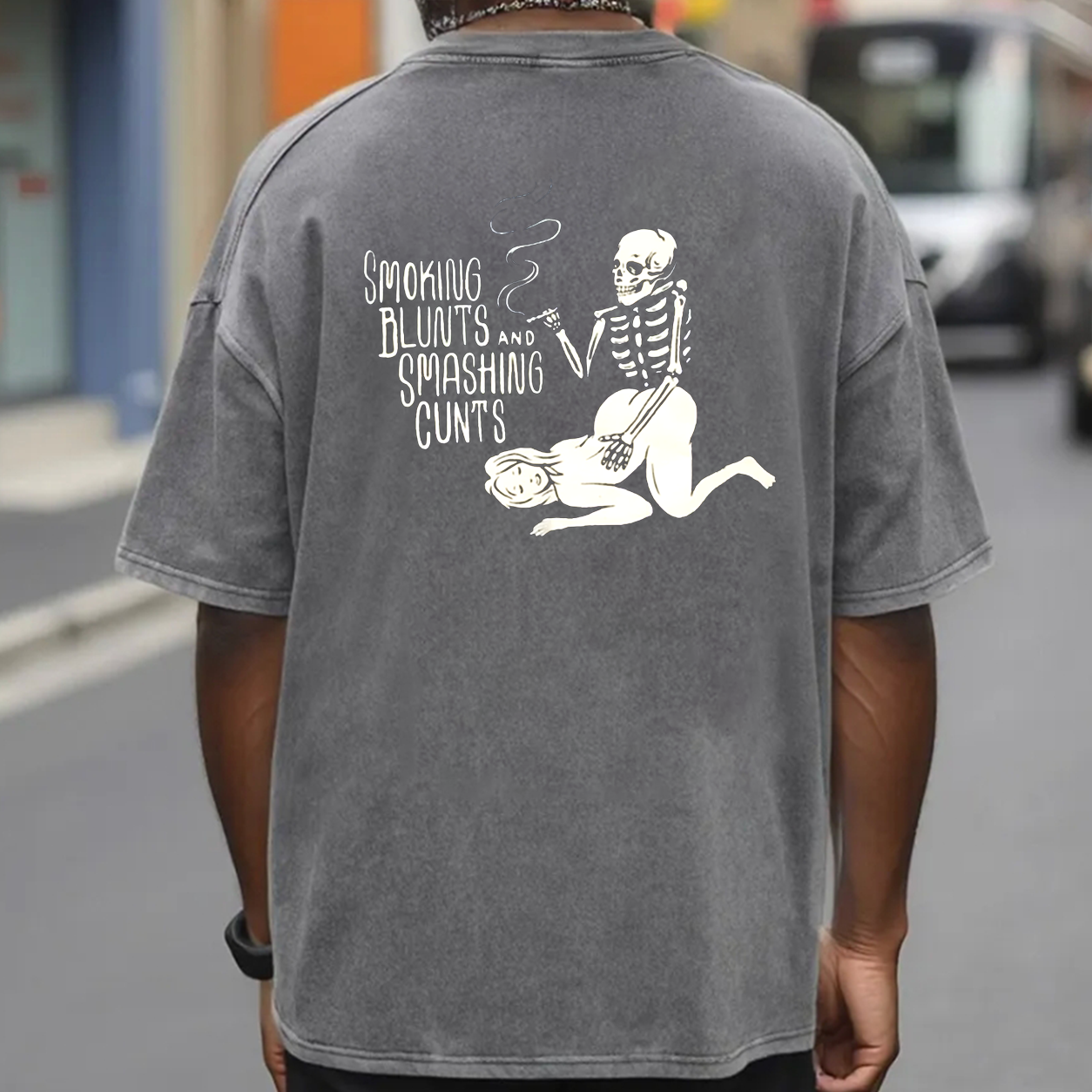 Smoking Blunts Skeleton Funny T-Shirt & Hoodie