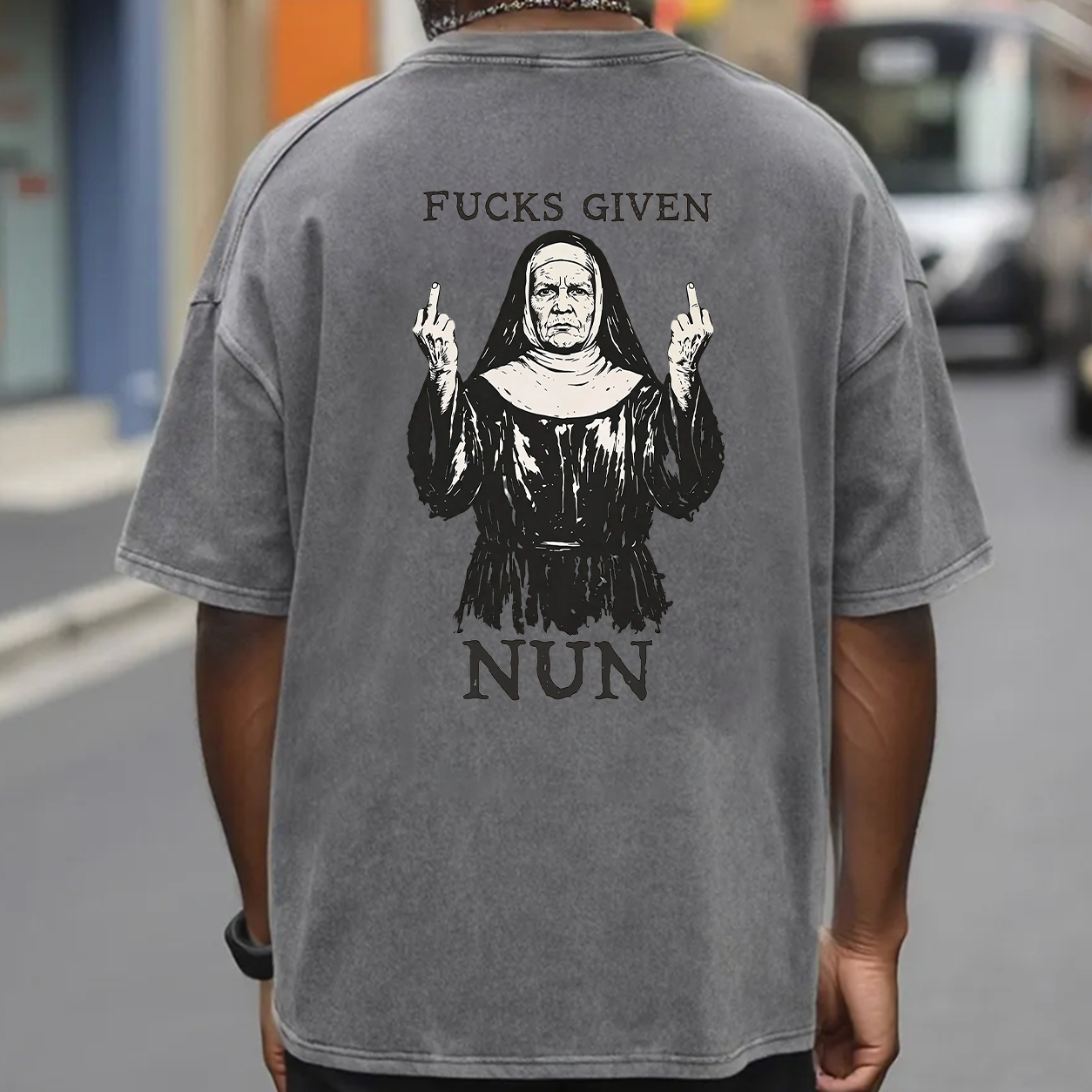 Fucks Given Rebel Nun Graphic T-Shirt & Hoodie