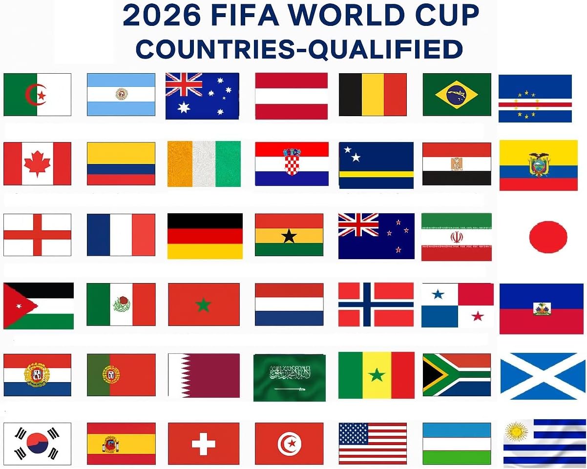 FIFA World Cup 2026 & National Flags (90 x 150 cm)